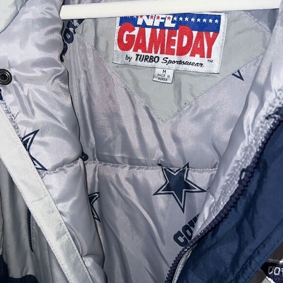 Men’s Dallas Cowboys vintage size M winter insulated jacket coat w hood - Picture 7 of 14
